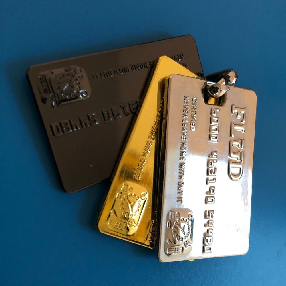 3 Piece Flud Credit Card pendant/charm